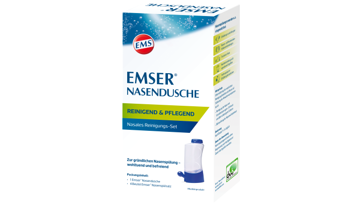 Emser Nasendusche mit 4 Beuteln Nasenspülsalz